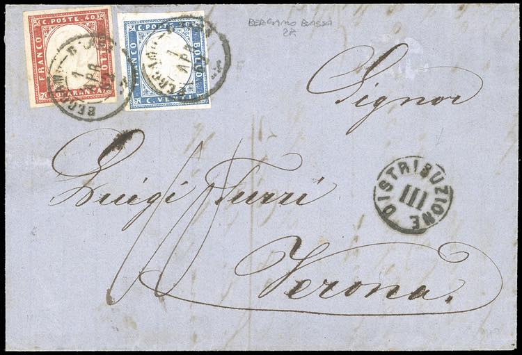 1862 - 20 cent. celeste chiaro, 40 ... 