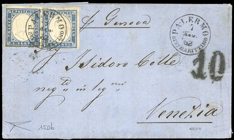 1862 - 20 cent. celeste grigiastro ... 