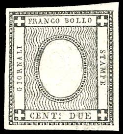 1861 - 2 cent. nero intenso per ... 