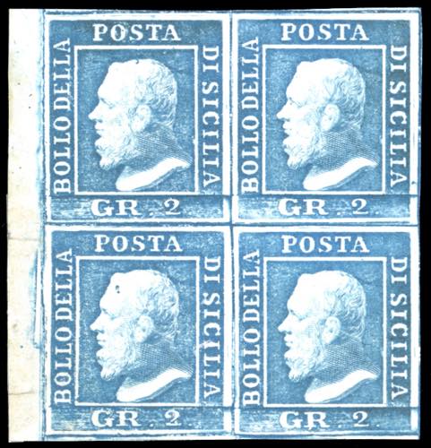 1859 - 2 grana azzurro chiaro, III ... 