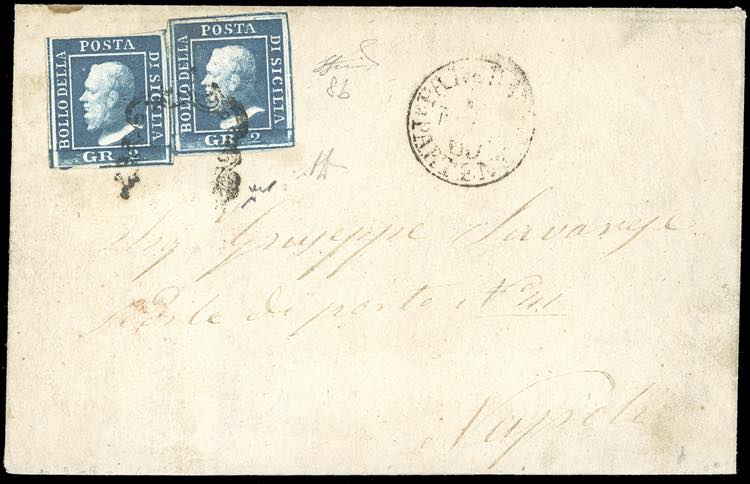 1860 - 2 grana azzurro verdastro, ... 