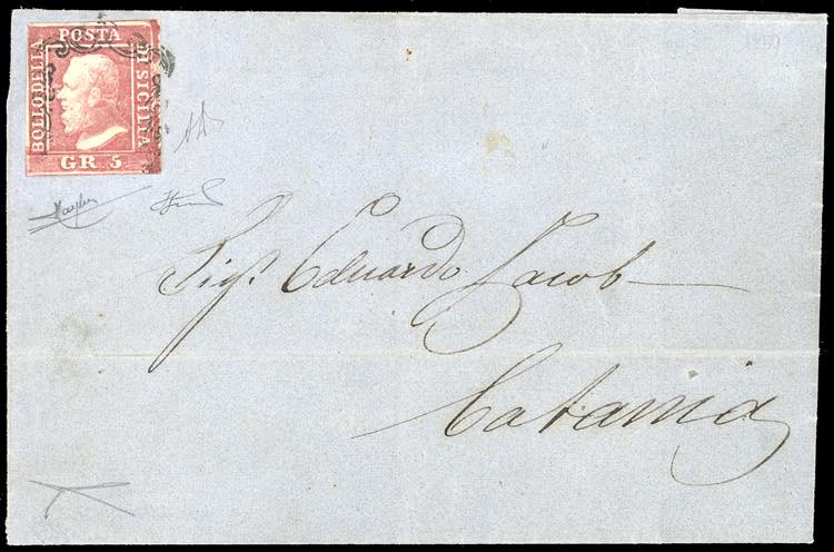 1859 - 5 grana rosa carminio, I ... 
