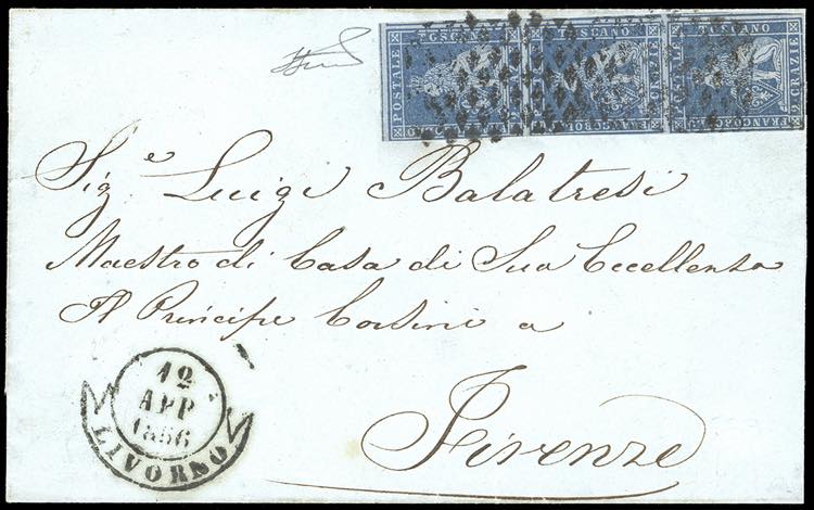 1856 - 2 crazie azzurro su carta ... 
