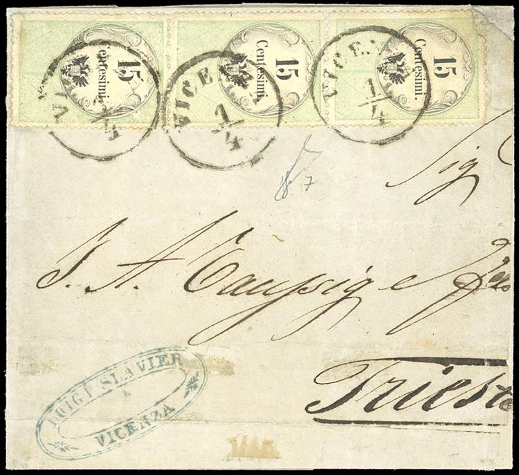 1854 - 15 cent. verde e nero, ... 