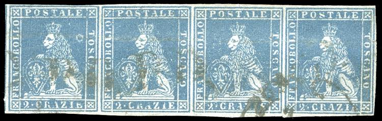 1851 - 2 crazie azzurro chiaro su ... 