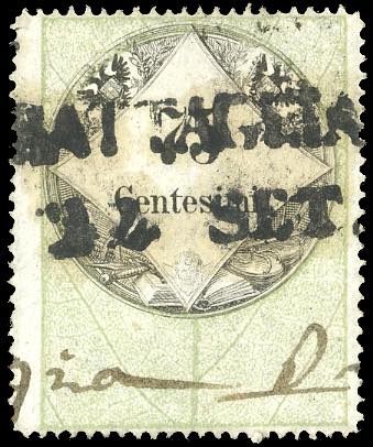 1854 - 75 cent. verde e nero, ... 