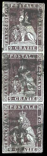 1851 - 9 crazie viola bruno ... 