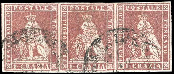 1857 - 1 crazia carminio, II ... 