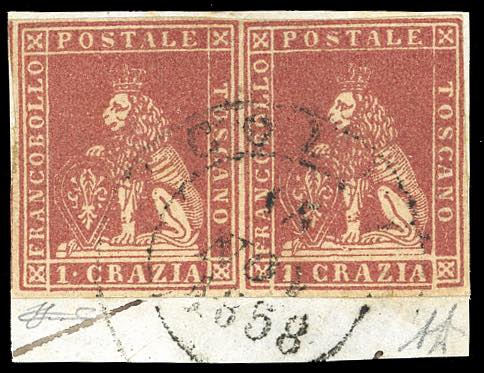 1857 - 1 crazia carminio, II ... 