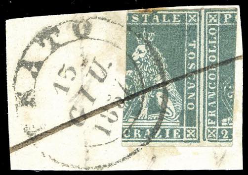 1857 - 2 crazie azzurro grigio ... 