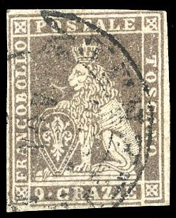 1859 - 9 crazie bruno lillaceo, ... 