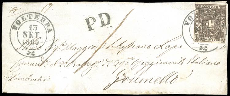1860 - Frontespizio di lettera da ... 