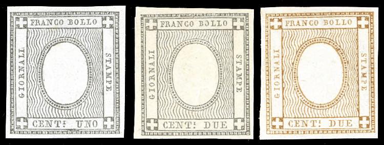 1861/62 - 1 e 2 cent. grigio nero ... 