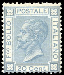 1867 - 20 cent. celeste chiaro, ... 