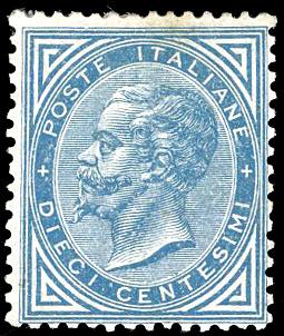 1877 - 10 cent. azzurro (27), ... 