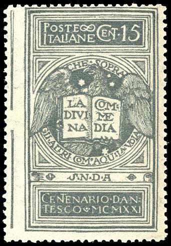 1921 - 15 cent. grigio Dante, non ... 