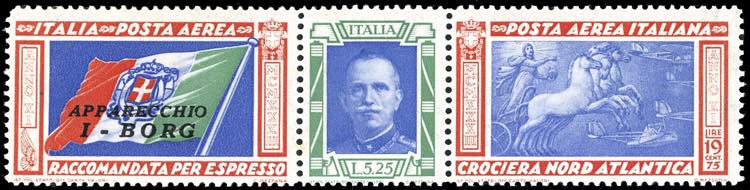 1933 - 5,25 + 19,75 lire Trittico ... 