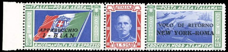 1933 - 5,25 + 44,75 lire Trittico ... 