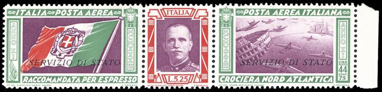 1933 - 5,25 + 44,75 lire Trittico ... 