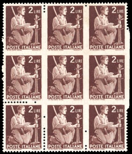 1945 - 2 lire Democratica, blocco ... 