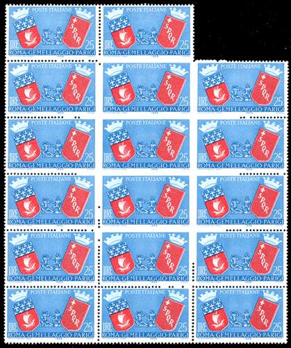 1959 - 25 lire Roma-Parigi, blocco ... 