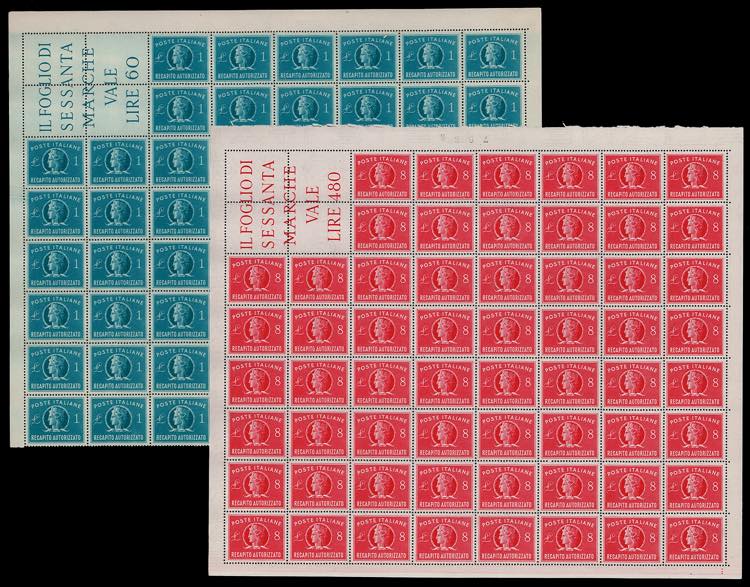 1947 - 1 lira e 8 lire, serie ... 