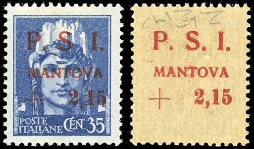 MANTOVA 1945 - 2,15 lire su 35 ... 