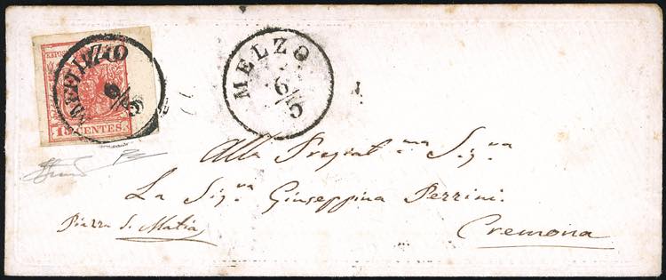1852 - 15 cent. rosso, III tipo, ... 