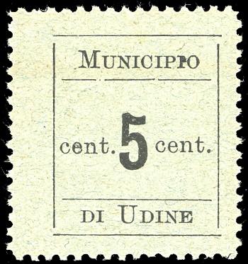 UDINE 1918 - 5 cent., dentellato ... 