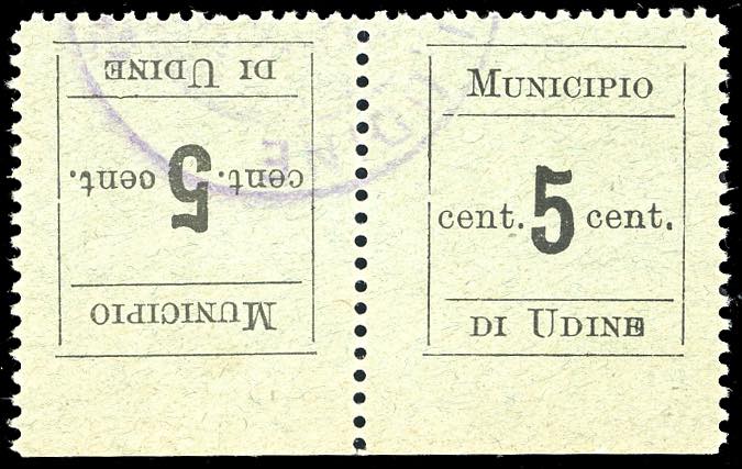 UDINE 1918 - 5 cent., coppia ... 