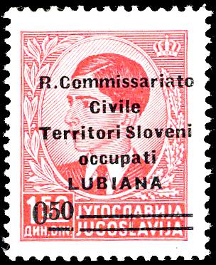 LUBIANA 1941 - 0,50 d. su 1,50 d. ... 