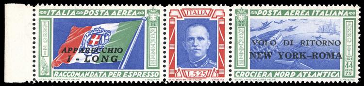 1933 - 5,25 + 44,75 lire Trittico ... 