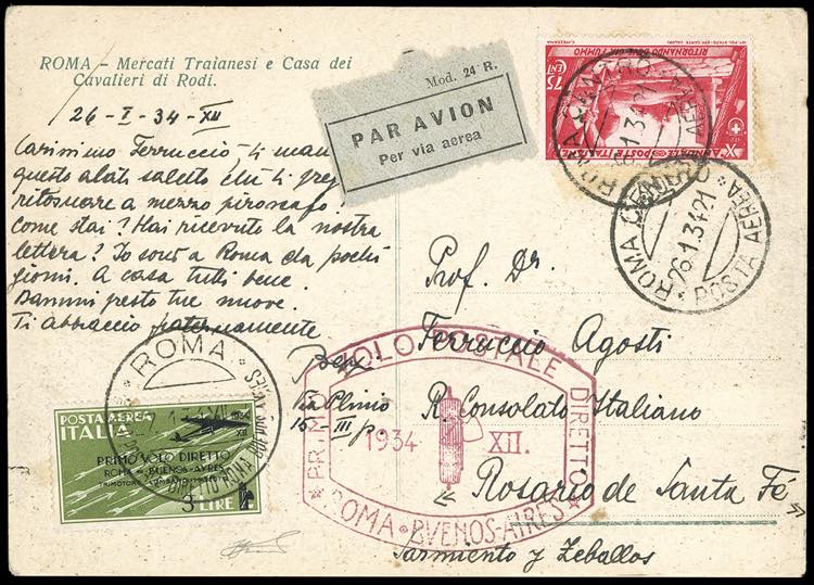 1934 - 3 lire su 2 lire volo ... 