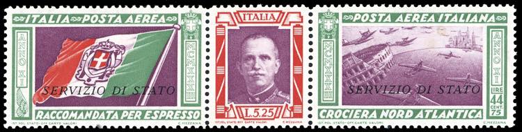 1933 - 5,25 + 44,75 lire Trittico ... 