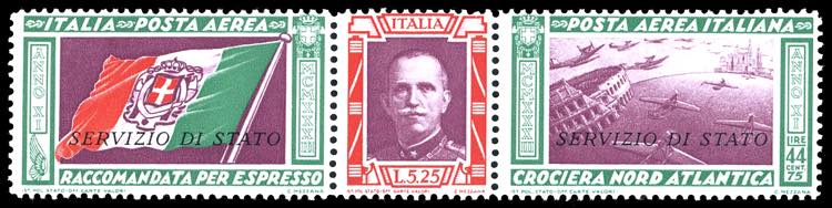 1933 - 5,25 + 44,75 lire Trittico ... 