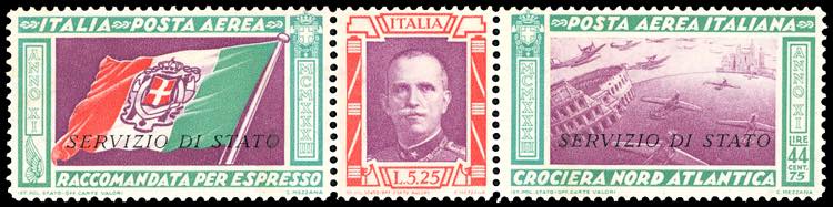 1933 - 5,25 + 44,75 lire Trittico ... 