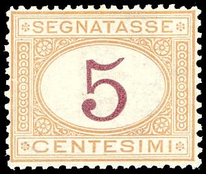 1870 - 5 cent. ocra e carminio ... 