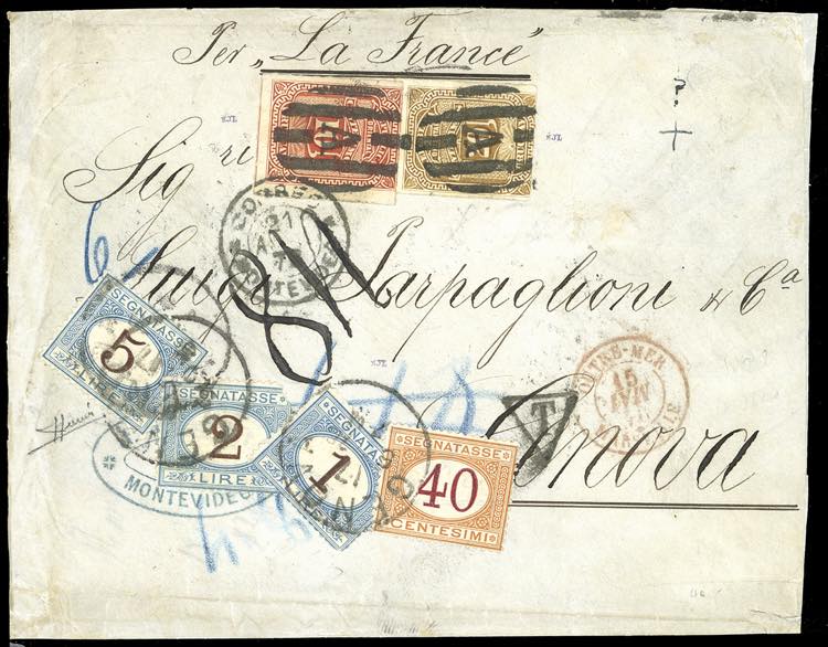 1878 - 5 lire azzurro e bruno, ... 