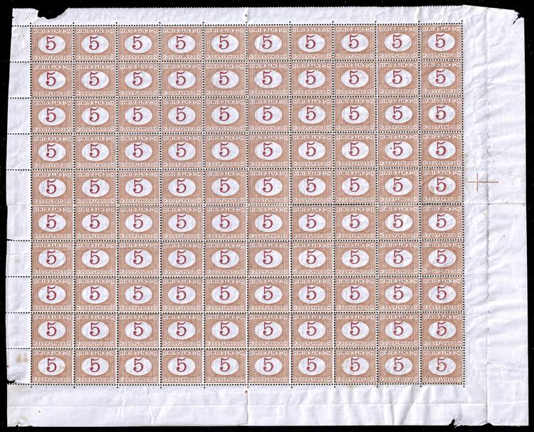 1890 - 5 cent. arancio e carminio, ... 