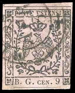 1853 - 9 cent. violetto grigio, ... 