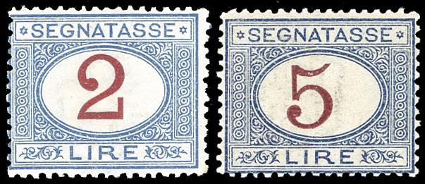1903 - 2 lire e 5 lire azzurro e ... 