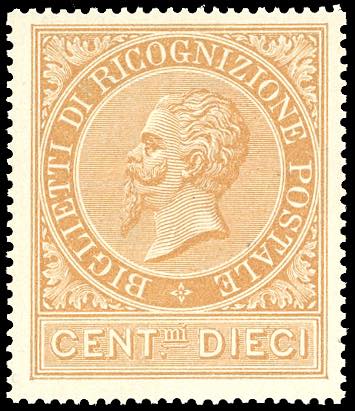 1874 - 10 cent. ocra arancio (1), ... 