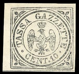 1859 - 10 cent. nero Aquilotto ... 