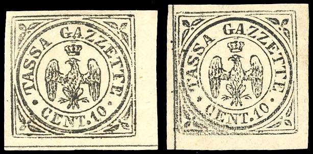 1859 - 10 cent. nero Aquilotto, ... 