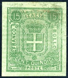 1863 - 15 cent. verde su carta ... 