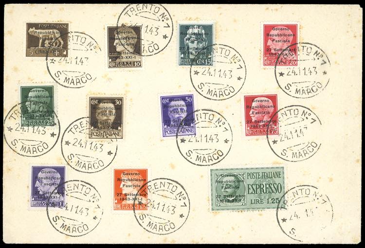 1943 - Undici valori della serie ... 