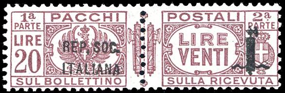 1944 - 20 lire, soprastampa di 36 ... 