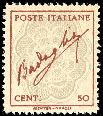 1944 - 50 cent. rosso e grigio, ... 