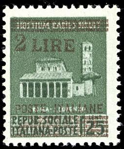 1945 - 2 lire su 25 cent., ... 