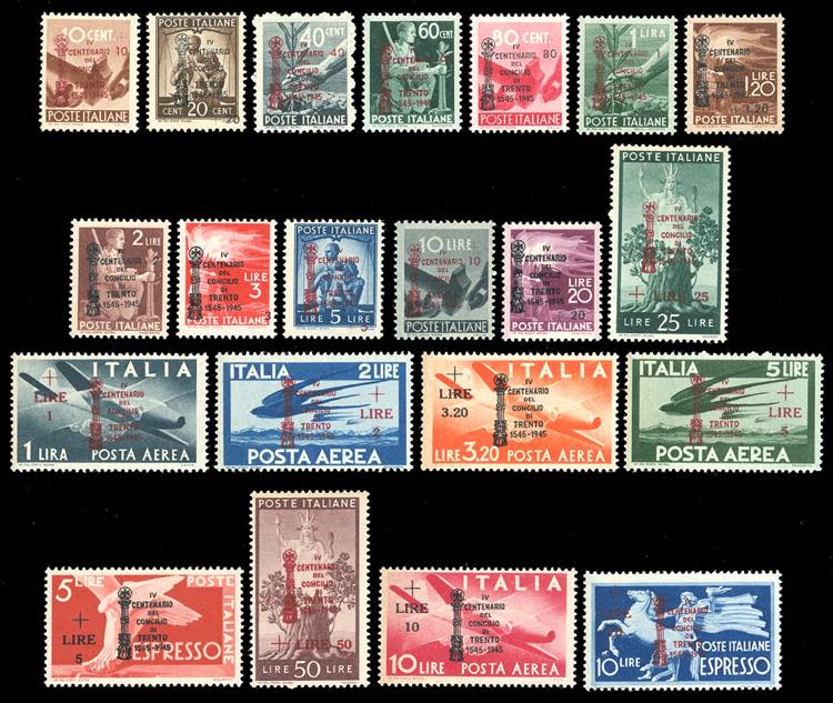 1945 - Democratica, soprastampati ... 